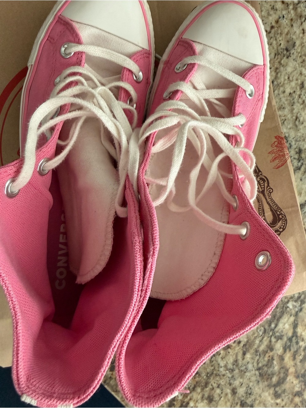 Converse Chuck Taylor All Star High Top Pink Canvas Sneakers Women’s 8.5 - Picture 7 of 8